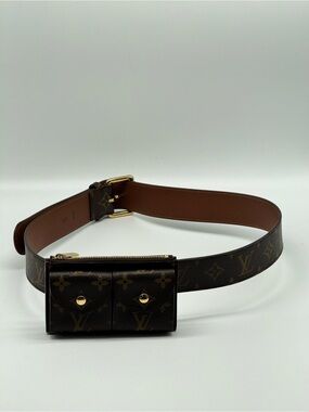 Louis Vuitton Monogram Canvas Brown Double-Pocket Belt Bag